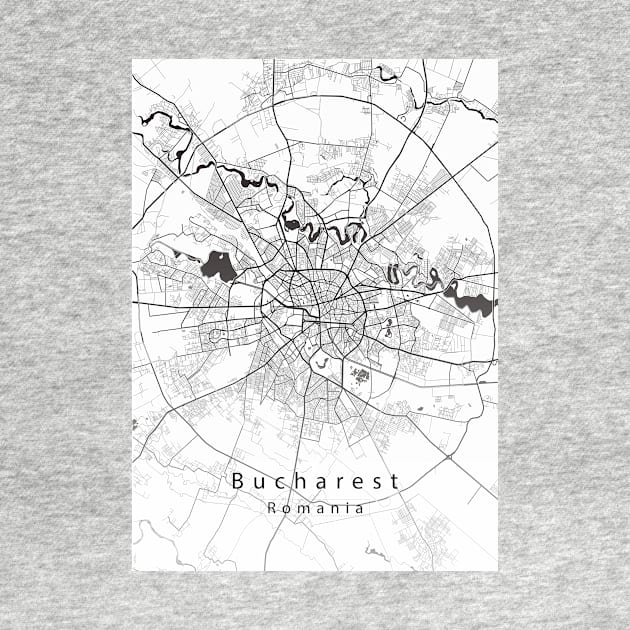 Bucharest Romania City Map by Robin-Niemczyk